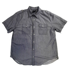 Banana Republic Shirt Mens XL Gray Long Sleeve Button Up 2-Pocket Casual Preppy